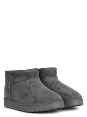 Linzi Grey Mini Addy Faux Suede Lined Ankle Boots - Image 4 of 5
