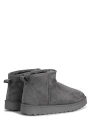 Linzi Grey Mini Addy Faux Suede Lined Ankle Boots - Image 5 of 5