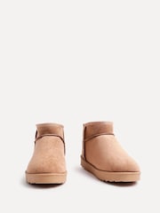 Linzi Brown Mini Addy Faux Suede Lined Ankle Boots - Image 3 of 5
