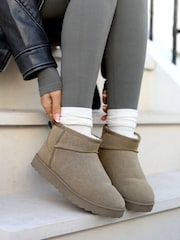 Linzi Green Mini Addy Faux Suede Lined Ankle Boots - Image 2 of 7