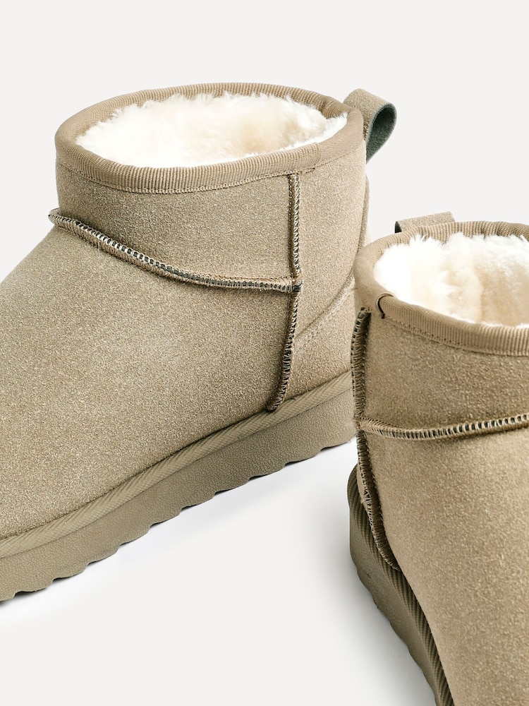 Linzi Green Mini Addy Faux Suede Lined Ankle Boots - Image 7 of 7
