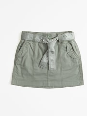 Abercrombie & Fitch Green Tie Waist Denim Skirt - Image 1 of 2