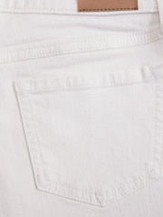 Abercrombie & Fitch Cream Floral Embroidered Denim Shorts - Image 4 of 6
