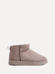 Linzi Mocha Brown Mini Addy Faux Suede Lined Ankle Boots - Image 3 of 6