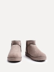 Linzi Mocha Brown Mini Addy Faux Suede Lined Ankle Boots - Image 4 of 6