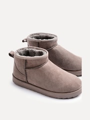Linzi Mocha Brown Mini Addy Faux Suede Lined Ankle Boots - Image 5 of 6