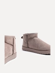 Linzi Mocha Brown Mini Addy Faux Suede Lined Ankle Boots - Image 6 of 6