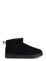 Linzi Black Mini Addy Faux Suede Lined Ankle Boots - Image 2 of 4