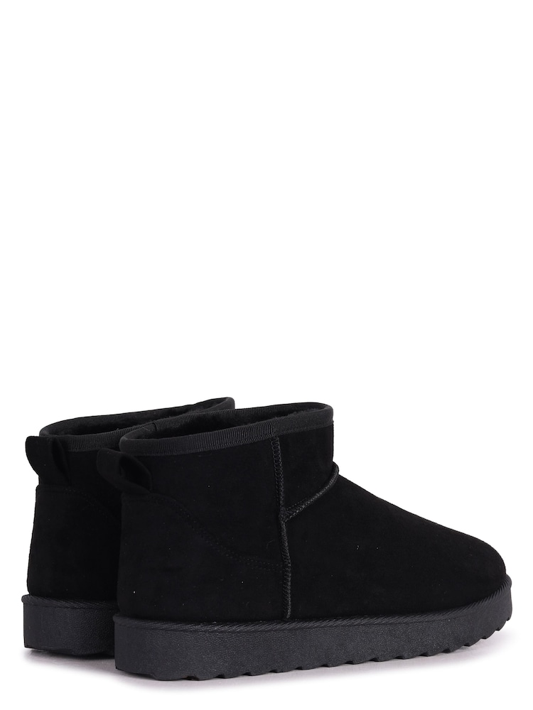 Linzi Black Mini Addy Faux Suede Lined Ankle Boots - Image 4 of 4