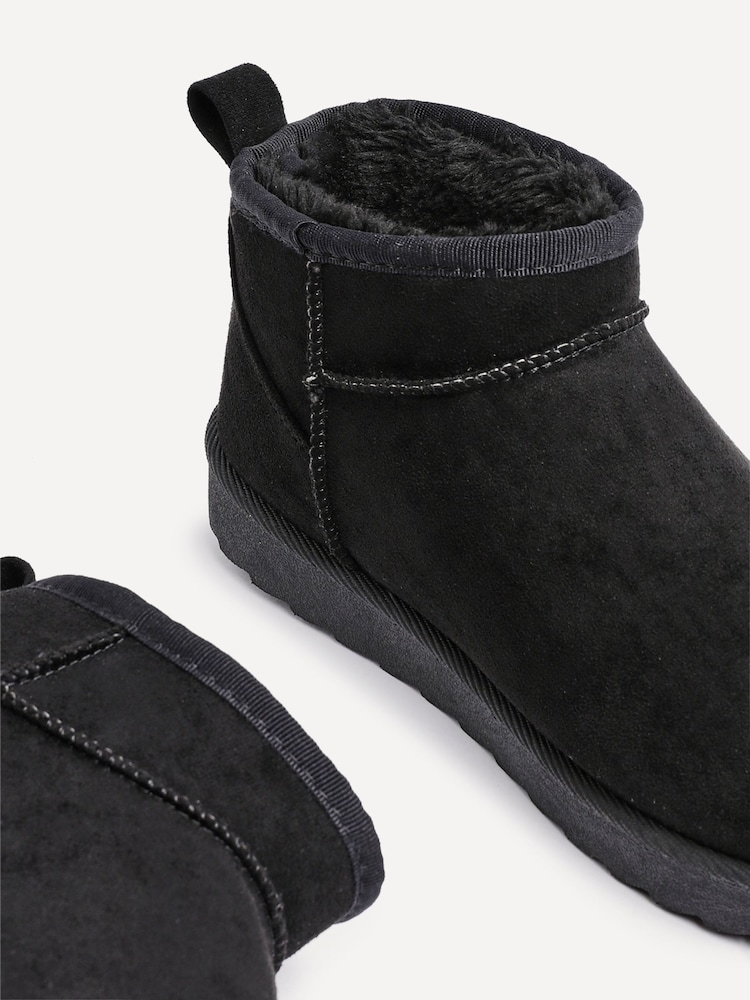 Linzi Black Mini Addy Faux Suede Lined Ankle Boots - Image 6 of 6 Linzi Black Mini Addy Faux Suede Lined Ankle Boots - Image 6 of 6
