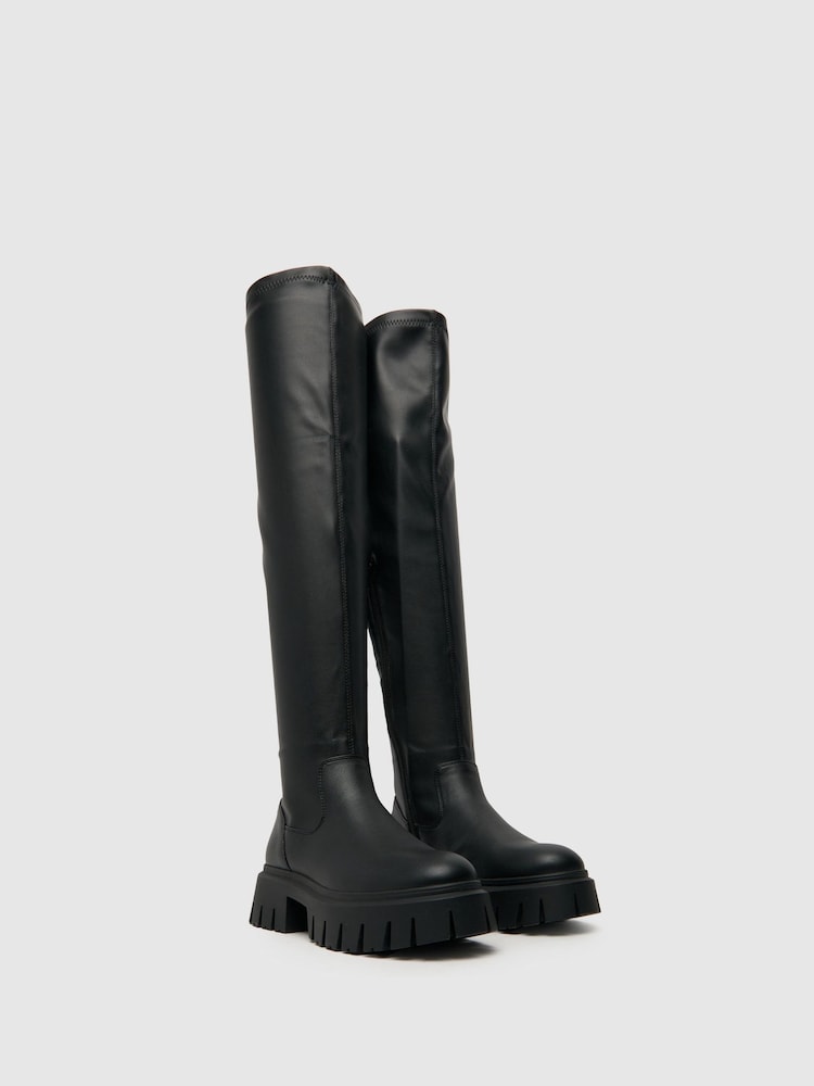 Schuh Danica Stretch Knee Black Boots - Image 2 of 4