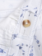 Abercrombie & Fitch Jeans mit Blümchenmuster und weitem Bein, Weiß - Bild 2 von 4