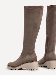 Linzi Brown Kortina Brown Suede High Leg Boots With Wedged Heel - Image 6 of 6