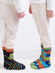 Totes Orange Toasties Childrens Original 2 Pack Socks - Image 4 of 4