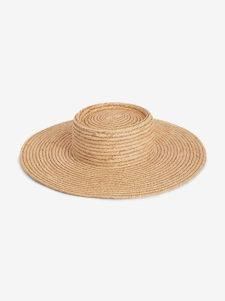 Neutral Flat Top Wide Brim Hat - Image 6 of 6