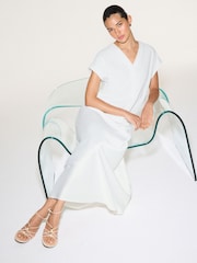 Bianco - Gonna midi in satin - Immagine 5 di 6