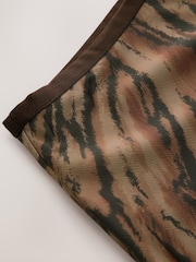 Orange/Black Tiger Print Satin Midi Skirt - Image 7 of 8