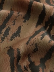 Orange/Black Tiger Print Satin Midi Skirt - Image 8 of 8