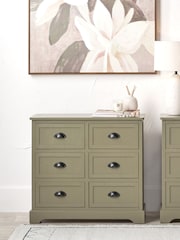 Pacific Olive Pine Wood 6 Drawer Unit - Image 1 of 7
