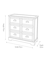 Pacific Olive Pine Wood 6 Drawer Unit - Image 4 of 7