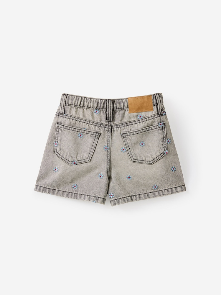 Cotton On Grey Snap Front Denim Shorts - Image 2 of 3