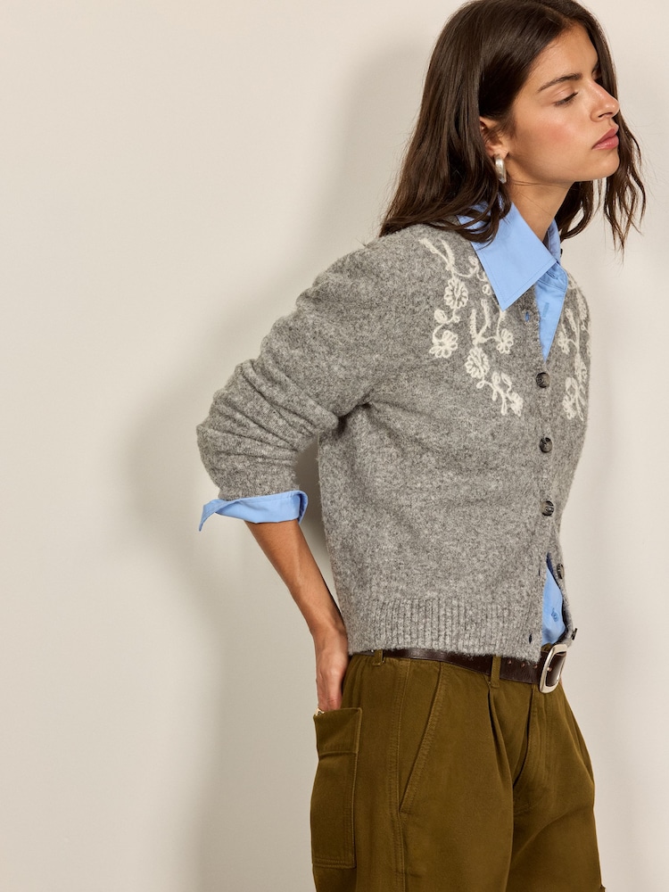 BHOEM Grey Embroidered Cardigan - Image 6 of 6 BHOEM Grey Embroidered Cardigan - Image 6 of 6