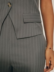 Grey Rochelle Humes Pinstripe Bandeau Jumpsuit - Image 5 of 6