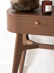 Pacific Dark Ash Retro Wood 2 Drawer Console Table - Image 2 of 7