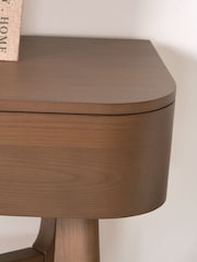 Pacific Dark Ash Retro Wood 2 Drawer Console Table - Image 4 of 7