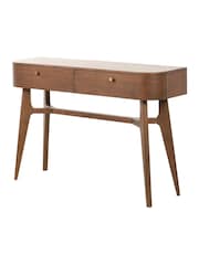 Pacific Dark Ash Retro Wood 2 Drawer Console Table - Image 6 of 7