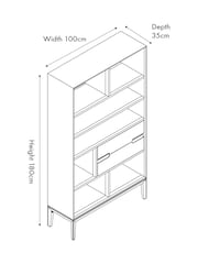 Pacific White Sand Acacia Wood 2 Drawer 7 Niche Shelf Unit - Image 3 of 6