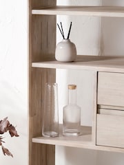 Pacific White Sand Acacia Wood 2 Drawer 7 Niche Shelf Unit - Image 4 of 6