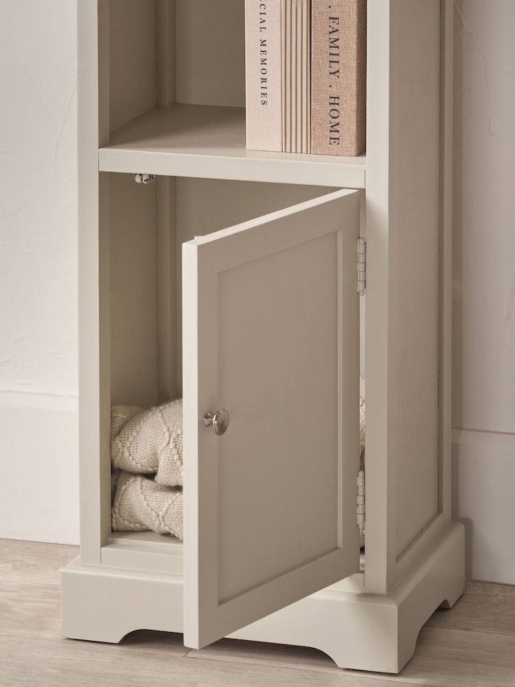 Pacific Linen Pine Wood Slim 1 Door 3 Shelf Unit - Image 2 of 6
