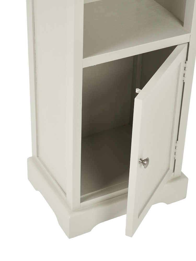 Pacific Linen Pine Wood Slim 1 Door 3 Shelf Unit - Image 6 of 6