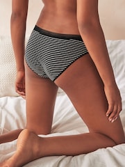 Black/White High Leg Geo Lace Trim Knickers 4 Pack - Image 3 of 8