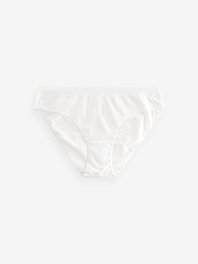 Black/White High Leg Geo Lace Trim Knickers 4 Pack - Image 5 of 8