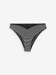 Black/White Brazilian Geo Lace Trim Knickers 4 Pack - Image 11 of 12