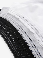 Black/White Brazilian Geo Lace Trim Knickers 4 Pack - Image 12 of 12