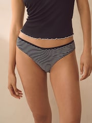 Black/White Brazilian Geo Lace Trim Knickers 4 Pack - Image 4 of 12