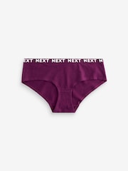 Pink/Purple/Green Short Logo Knickers 4 Pack - Image 5 of 9