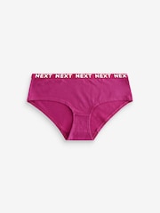 Pink/Purple/Green Short Logo Knickers 4 Pack - Image 7 of 9