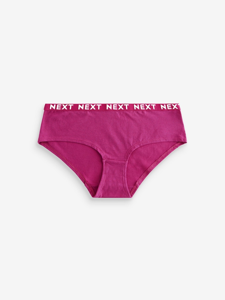 Pink/Purple/Green Short Logo Knickers 4 Pack - Image 7 of 9