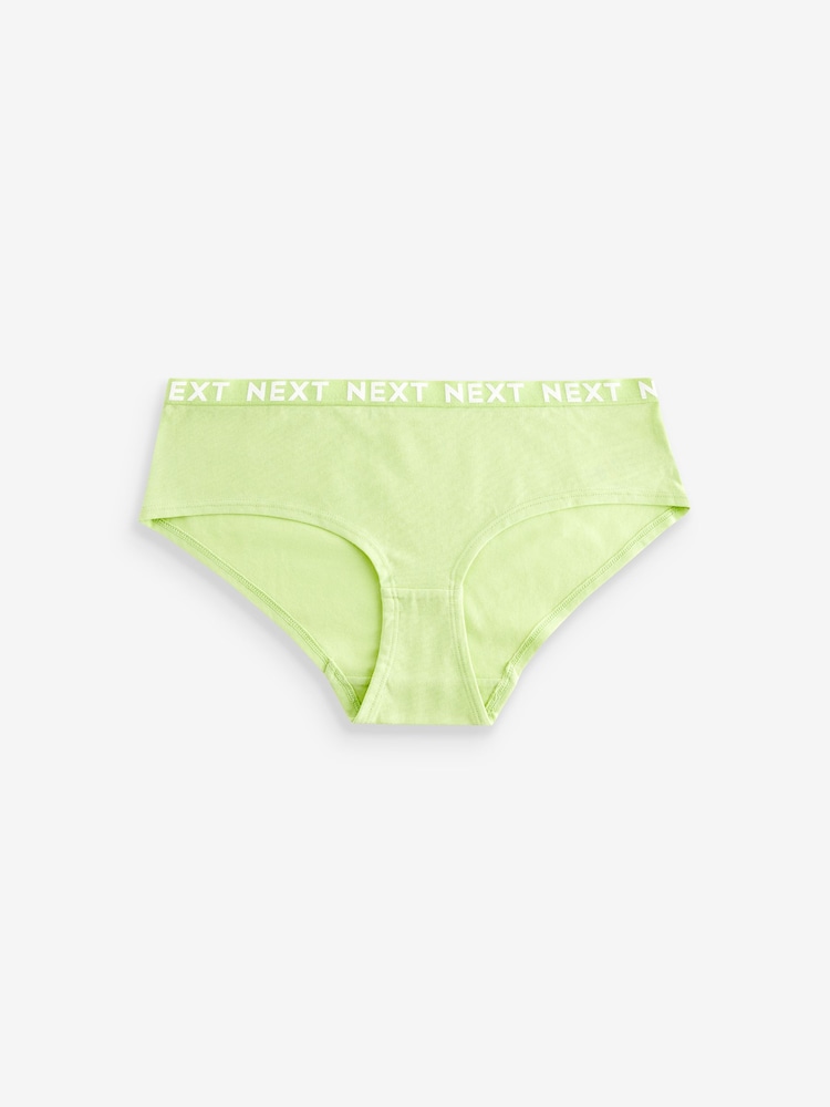 Pink/Purple/Green Short Logo Knickers 4 Pack - Image 8 of 9