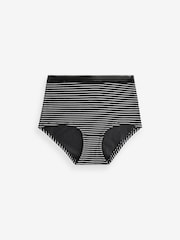 Black/White Full Brief Geo Lace Trim Knickers 4 Pack - Image 8 of 8
