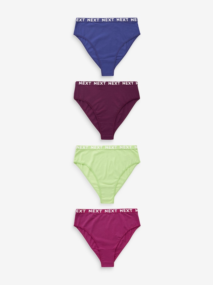 Rosa/Violett/Grün - Slips mit Logo, 4er-Pack - Bild 1 von 9 Rosa/Violett/Grün - Slips mit Logo, 4er-Pack - Bild 1 von 9