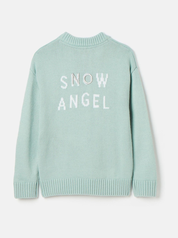 Joules Girls' Cracking Blue Intarsia Artwork Jumper - Image 2 of 5 Joules Girls' Cracking Blue Intarsia Artwork Jumper - Image 2 of 5