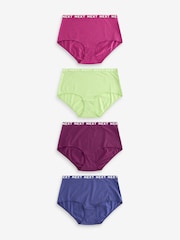 Pink/Purple/Green Midi Logo Knickers 4 Pack - Image 1 of 9