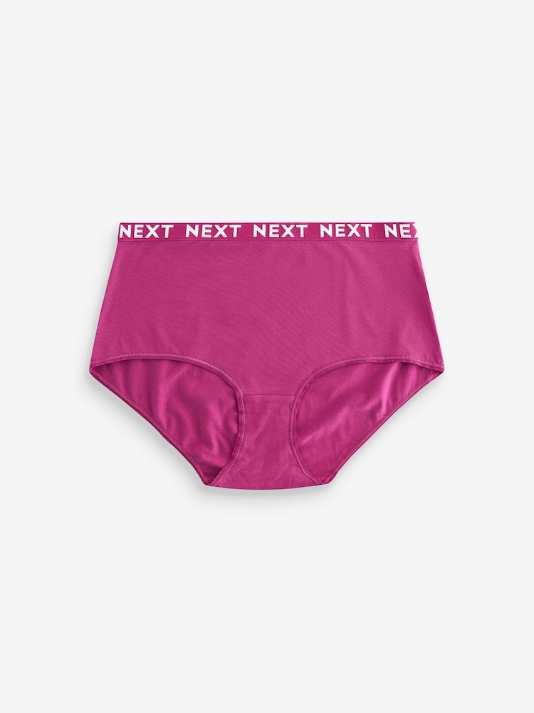 Pink/Purple/Green Midi Logo Knickers 4 Pack - Image 7 of 9