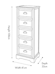 Pacific Olive Pine Wood 5 Drawer Unit - Image 3 of 6
