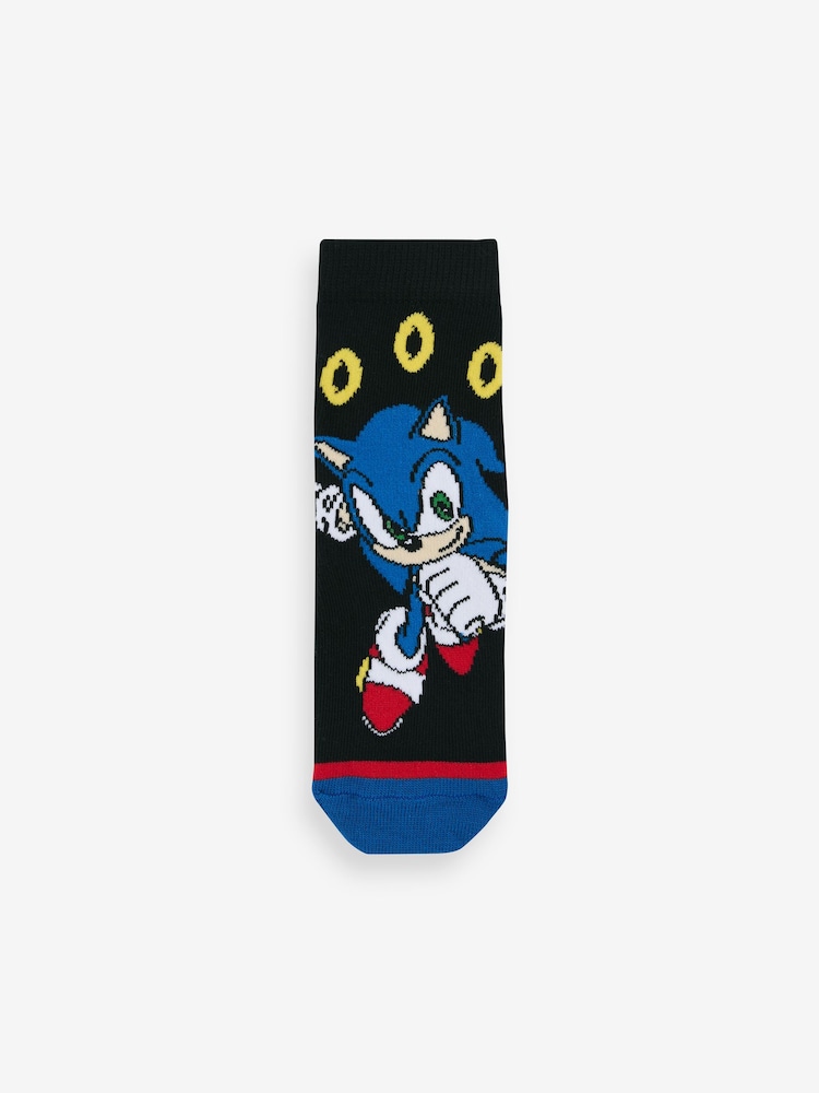 Character Blue Sonic Socks 3 Pack - Image 2 of 4 Character Blue Sonic Socks 3 Pack - Image 2 of 4
